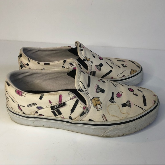 Vans Asher makeup cream coloured slip on woman’s shoes size 6 - Picture 10 of 16